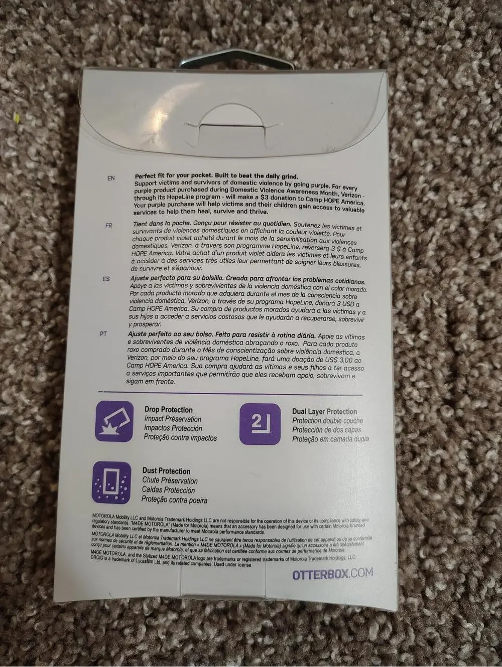 Otterbox Commuter Series Case for Moto Z Droid Edition M4DE  Purple Lilac NEW